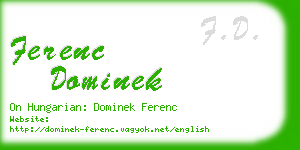 ferenc dominek business card